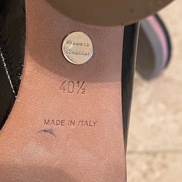 Proenza Schouler Leather Lace-Up Boots with Curved Mirrored Heel - Picture 7 of 9